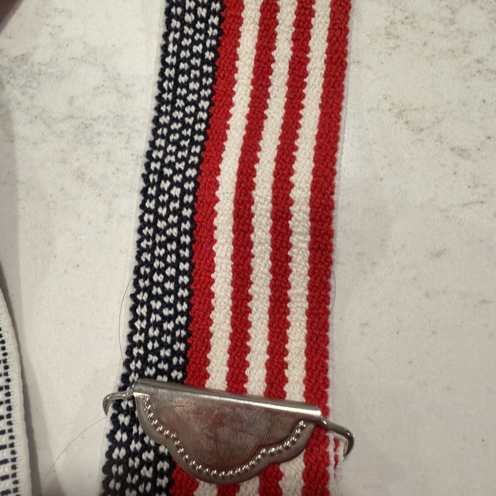Men's Vintage Suspenders Red White Blue American Flag Style EXCELLENT! - Picture 3 of 5
